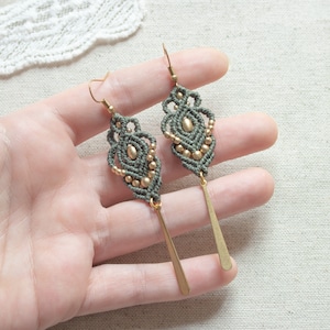 macrame earrings long dangle earrings boho hippie custom jewelry gift for her image 4
