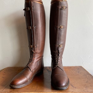 Antique Pair of WWI British Leather Cavalry Officer's Riding Boots