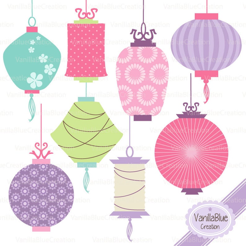 Clipart of Chinese lanterns, clipart of China, Chinese New Year, China decoration image 1