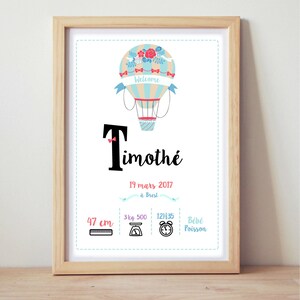 nursery poster, personalized birth gift, decor poster birth