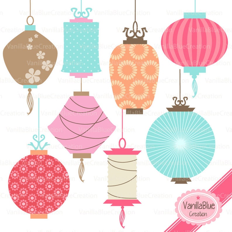 Clipart of Chinese lanterns, clipart of China, Chinese New Year, China decoration image 1