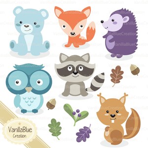 Clipart animal of the forest, clipart fox, clipart ragoon, clipart bear, clipart squirrel, clipart hedgehog, clipart owl