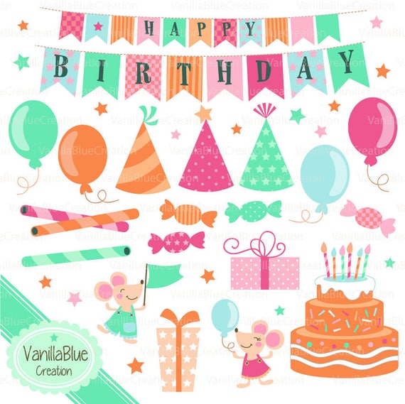Clipart Birthday Clipart Gifts Clipart Party Clipart Etsy