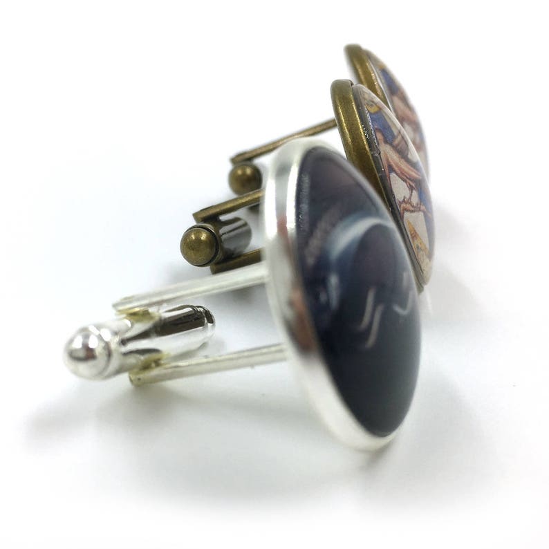 Leo Zodiac Star Sign Glass Dome Round Cabochon Cuff Links Gift UK