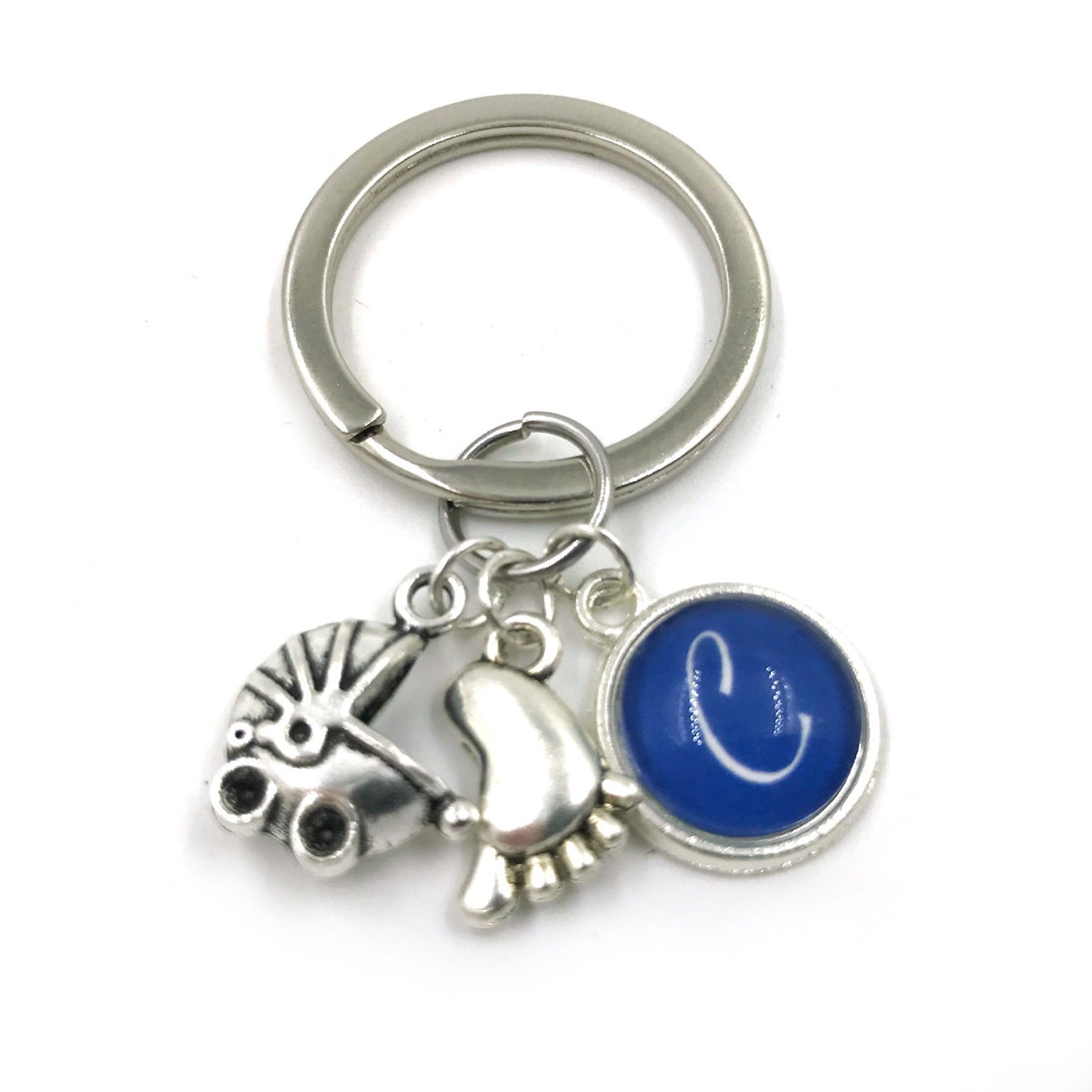 Personalised Baby Boy Charm Keychain Custom Keychainnurse Etsy New