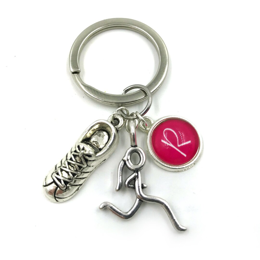 Personalised Running Gift Charm Keychain Running Etsy
