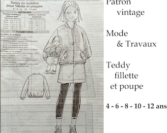 Vintage Sewing Pattern Girl Doll Teddy Dress Sizes 4-12 (Paper)