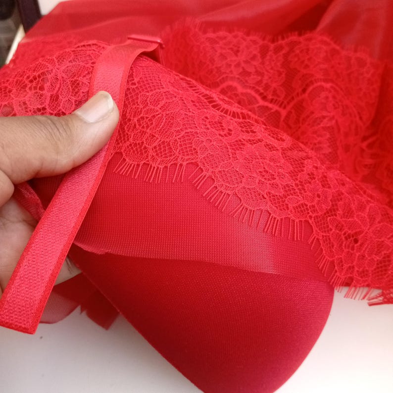 Red Foam Bra Cup – Sew-In – Lingerie Supply – Corsetry Sewing – 3 mm Thickness image 10