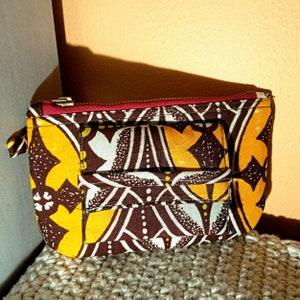 Porte monnaie coloré, Porte carte afro, Trousse fait main