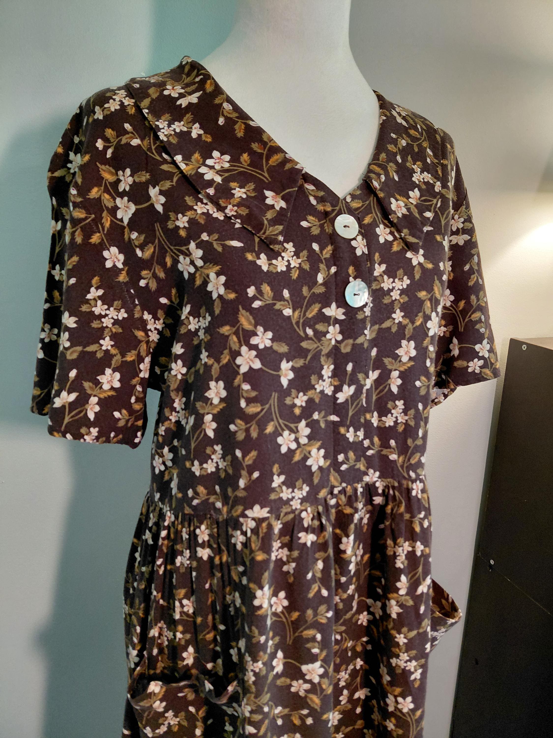 brown church dresses Rachel modest maxi dress – JanieLanie main image 1