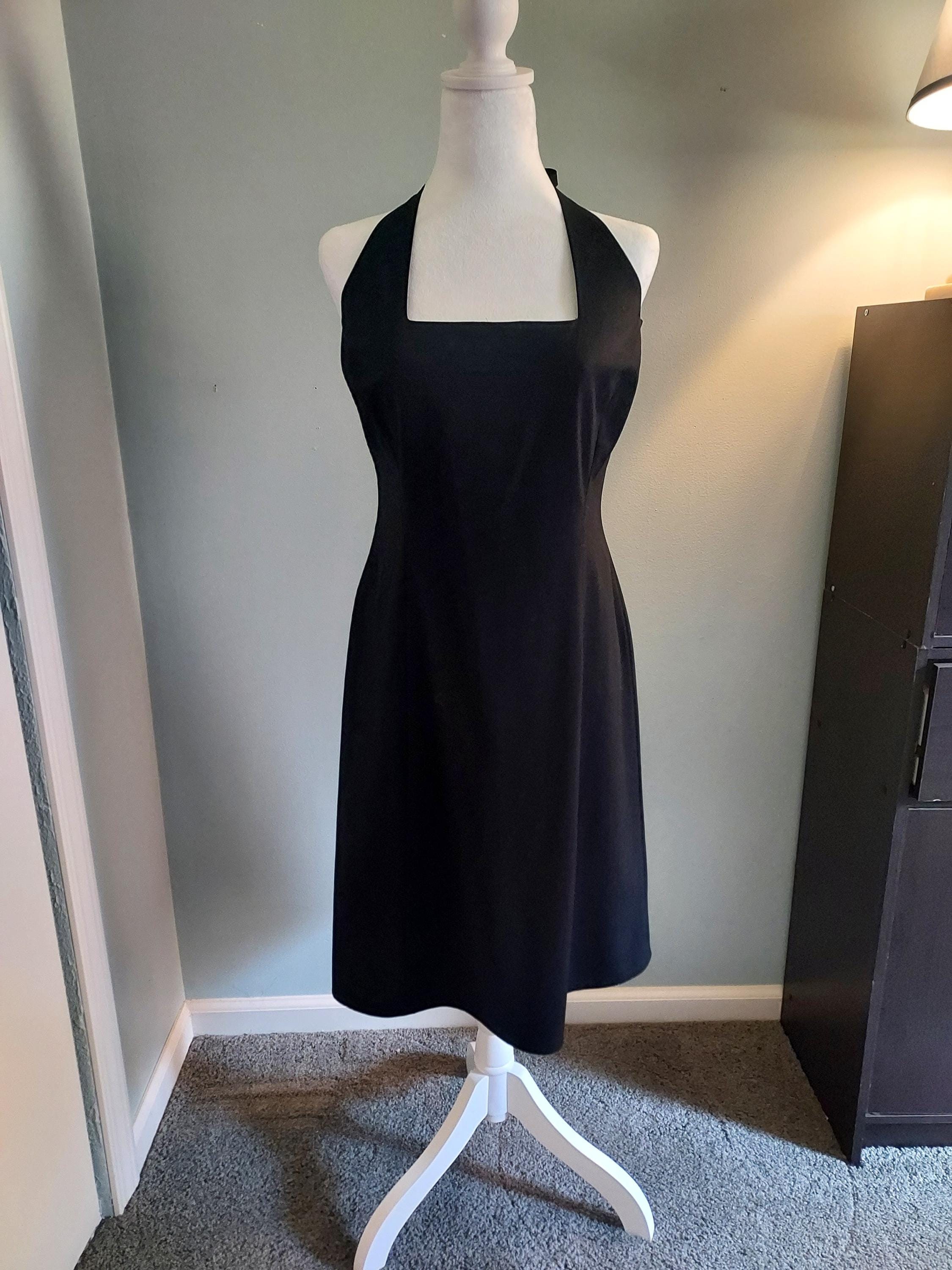 Vintage Black Halter Neck Dress - Etsy