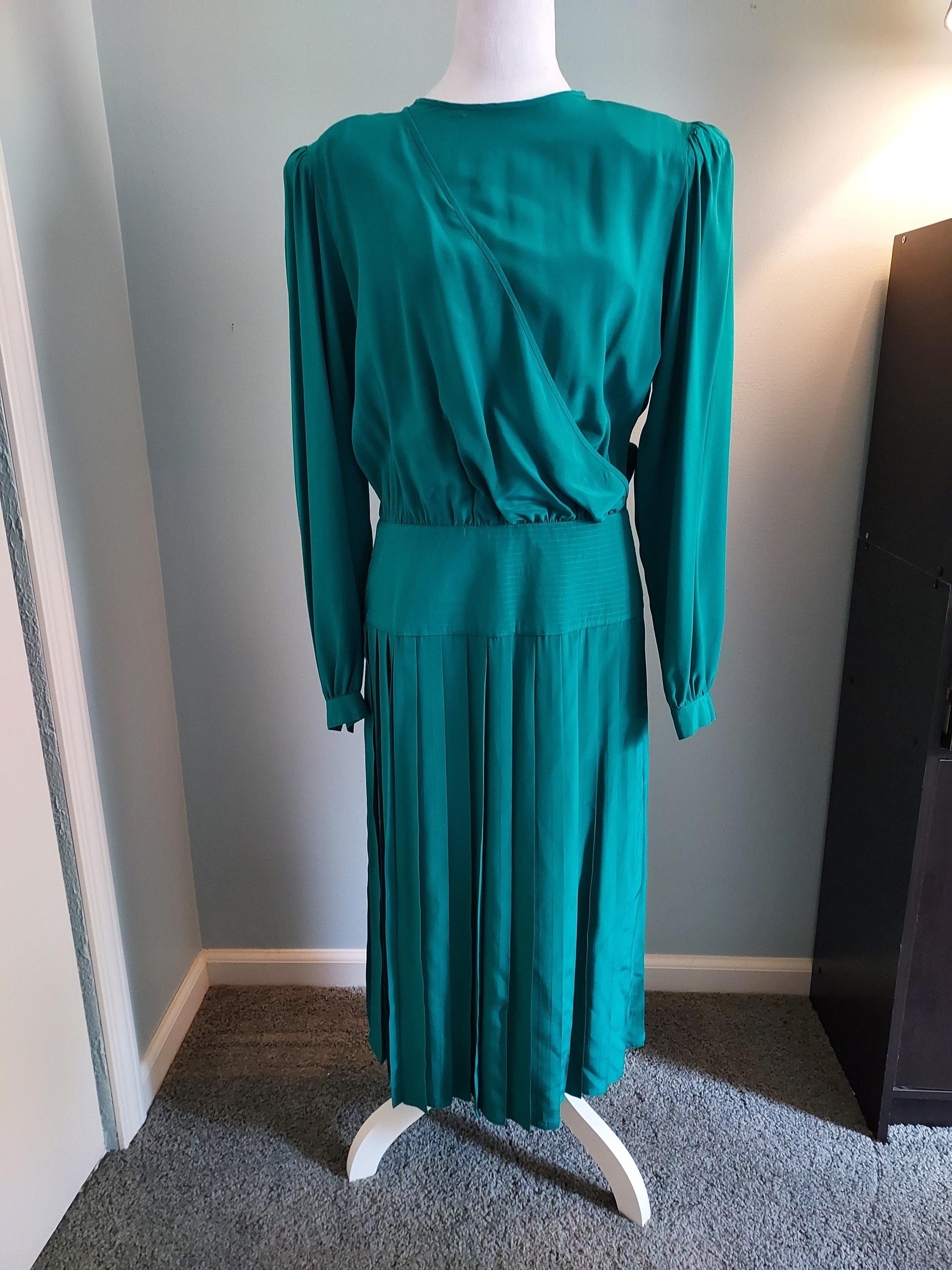 Long Green Dress With Buttons - Etsy Long Green Dress With Buttons - Etsy