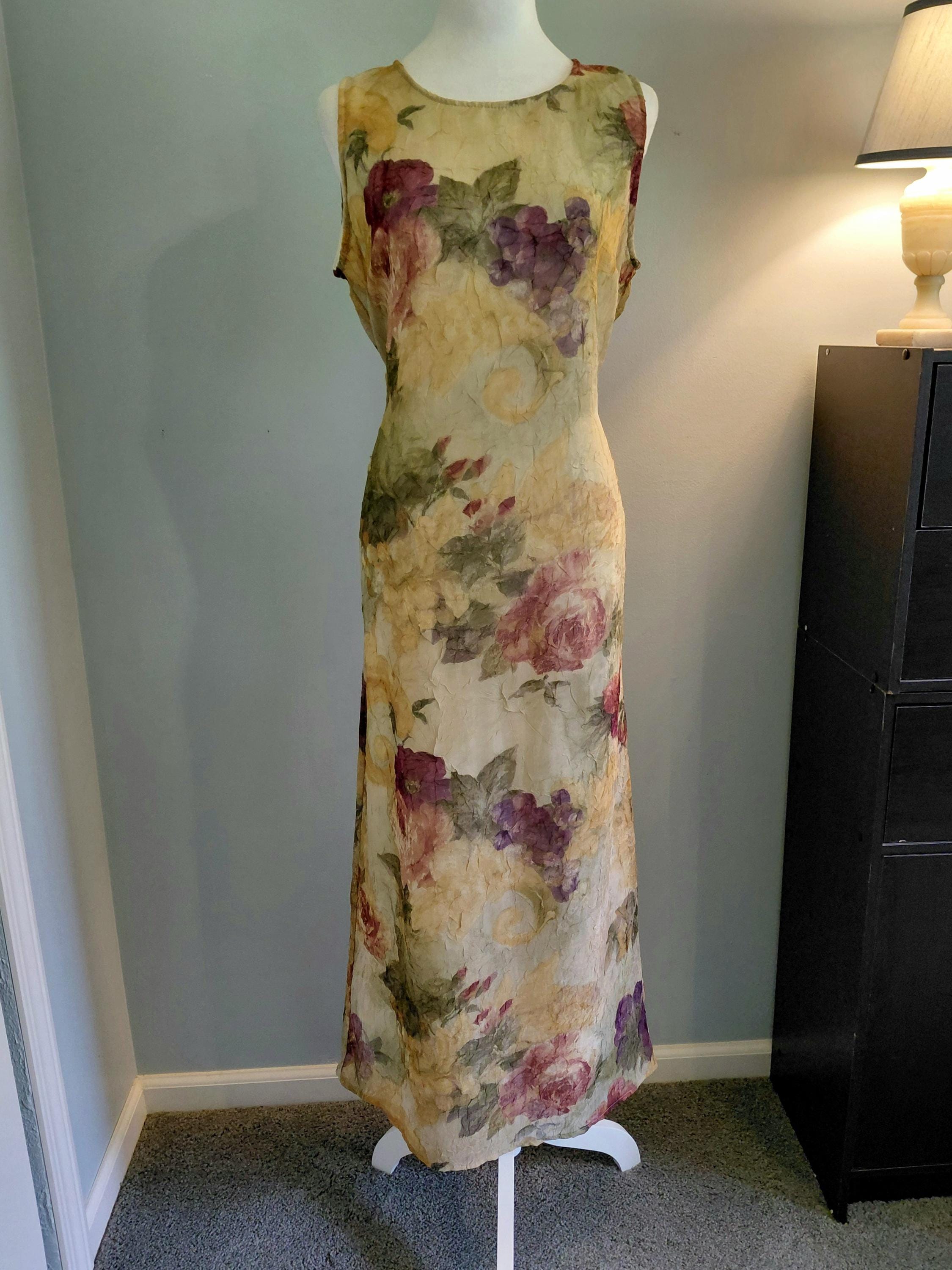 chinese dress ladies 2000s Beaded Bias Cut Rose Print Maxi Dress main image 0