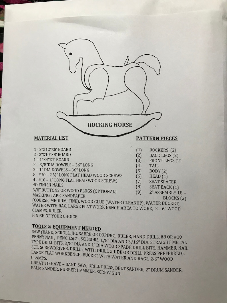 DIY Rocking Horse Pattern Artistic Horse Art Solid Durable Fun to Make ...