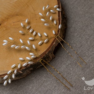 1x Bridal Headpiece Hairpin with Pearls