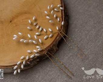 1x Bridal Headpiece Hairpin with Pearls