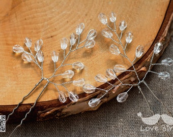 Bride headdress wedding hairpins with pearls