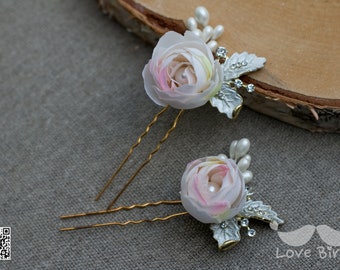 Bride headdress wedding hairpins with pearls