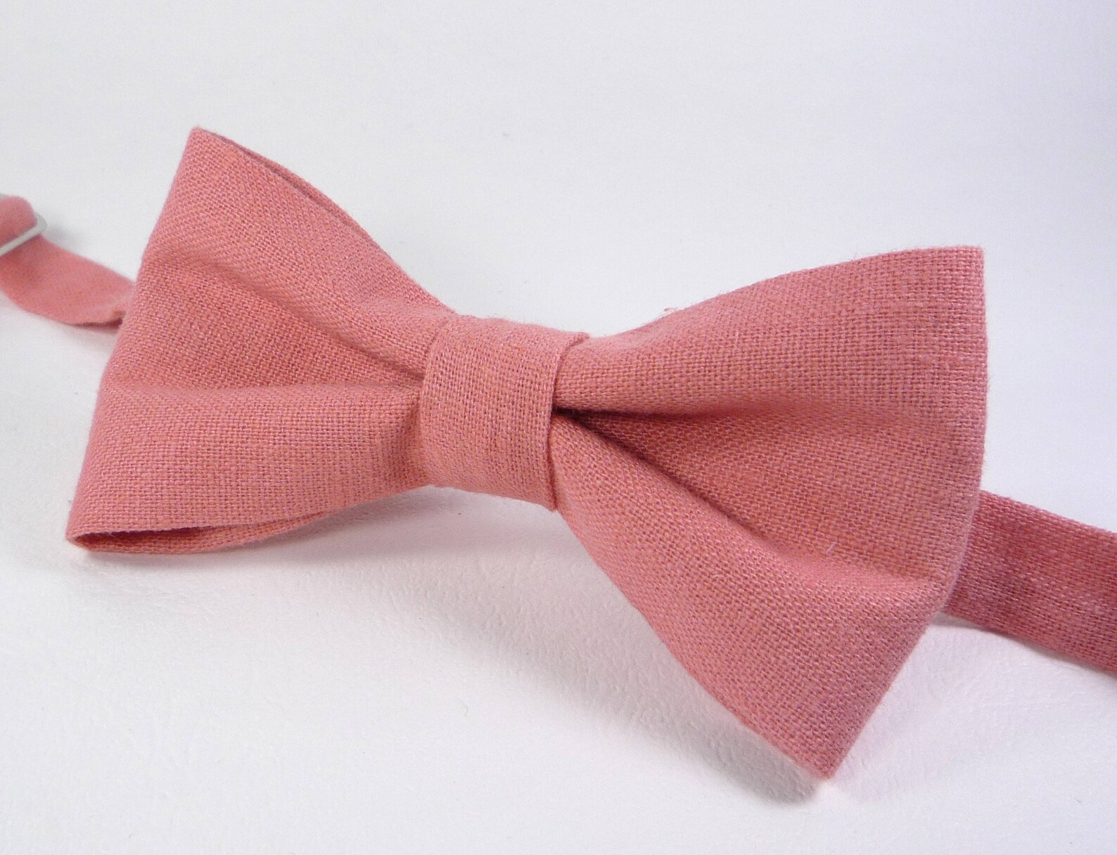 Coral Linen Bow Tie Coral Bow Tie For Men Mens Bow Tie Etsy