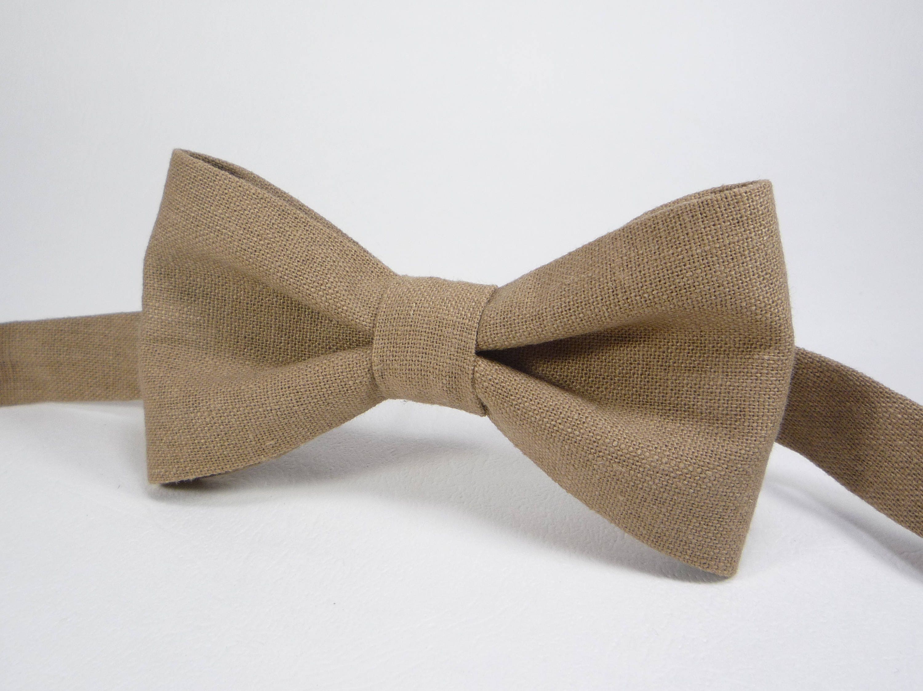 Brown bow ties brown linen bow tie mens bowtie in brown adult Etsy