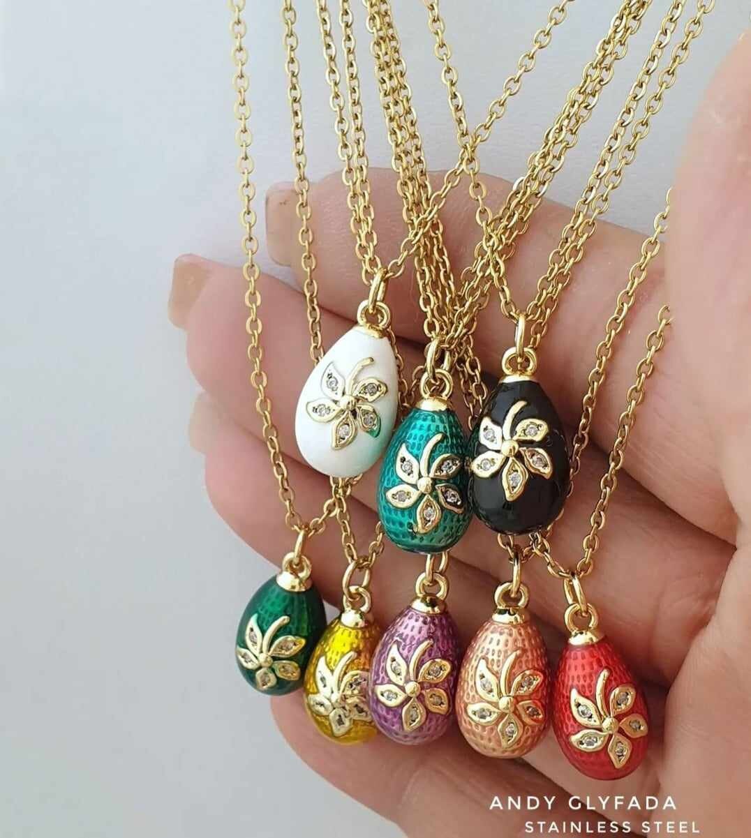Collier œuf En Métal - Bijou Neuf, Design Original, Sans Emballage