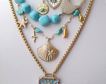 Handmade Necklaces With Enamel and Zircons