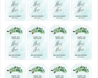 greenery wedding welcome tag
