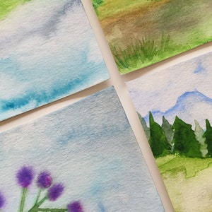 Watercolor Cards Set Set of Postcards Nature Painting - Etsy