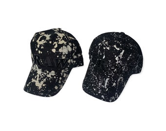 Custom “Splattered” RAW hat with pocket & poker