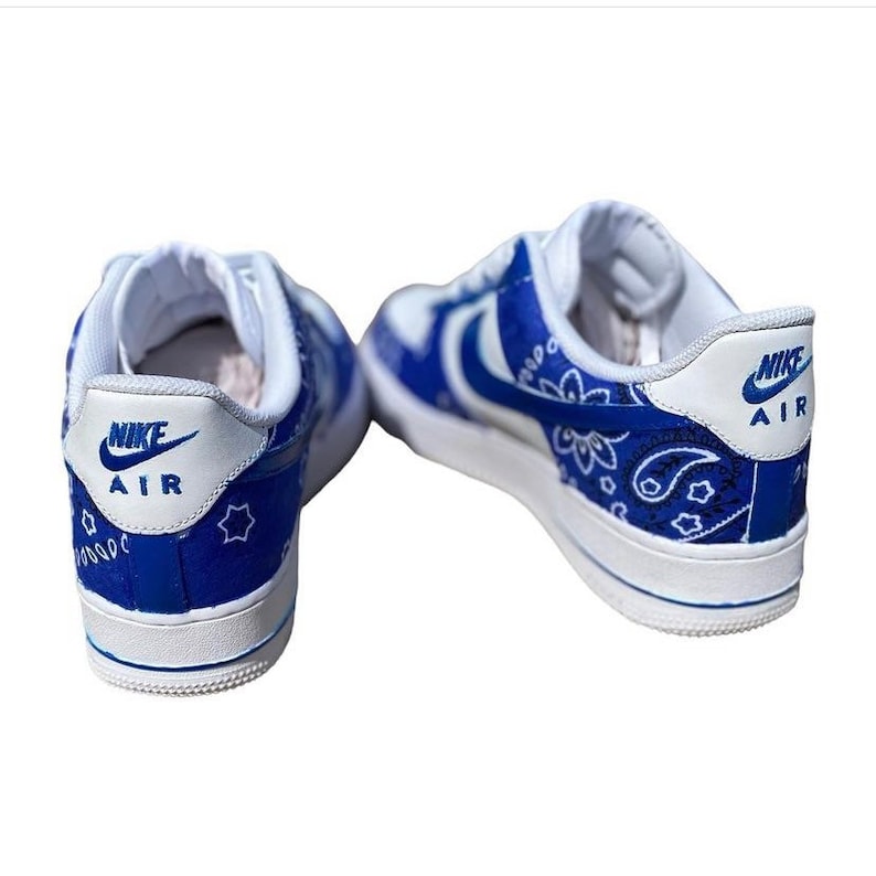 air force 1 blue bandana shoes