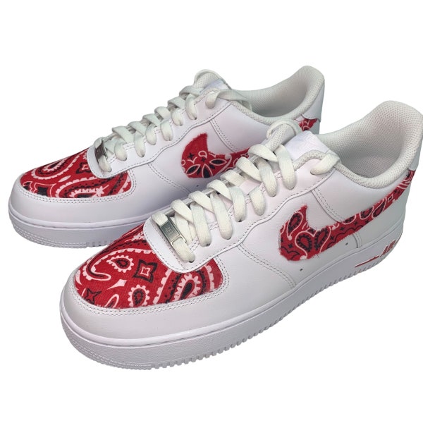 Red Bandana Painted Air Force 1’s