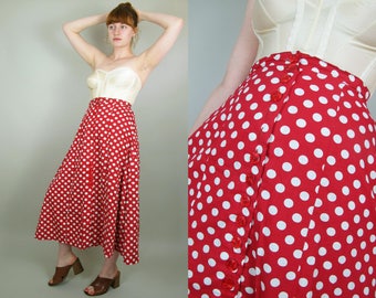 Red polka dot skirt | Etsy