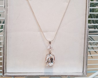 Swarovski Crystal Pendant on Sterling Silver Chain