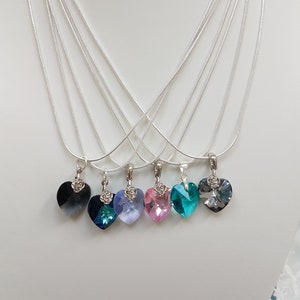 Small Heart Shaped Swarovski Crystal Pendants