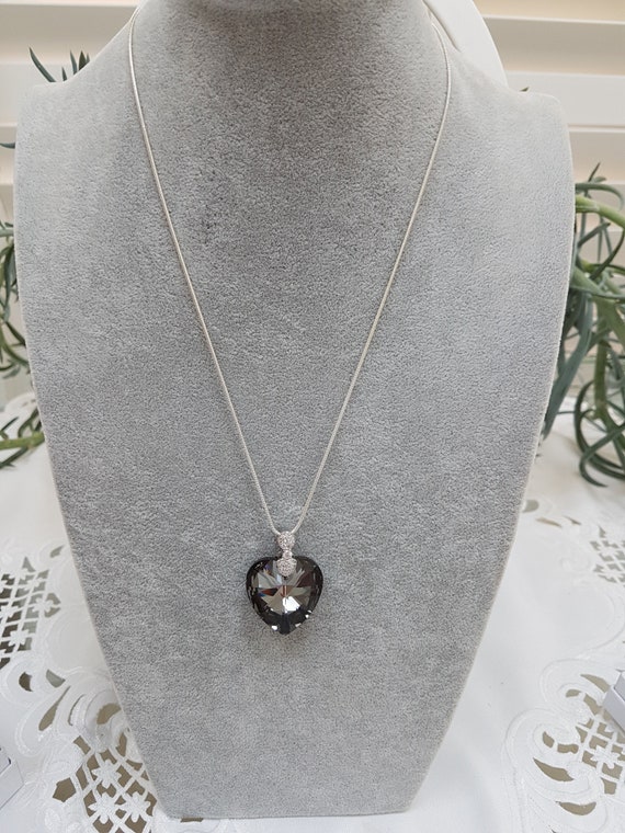 Black Swarovski Crystal Pendant