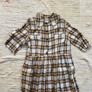 Vintage Yellow Navy Red Dress