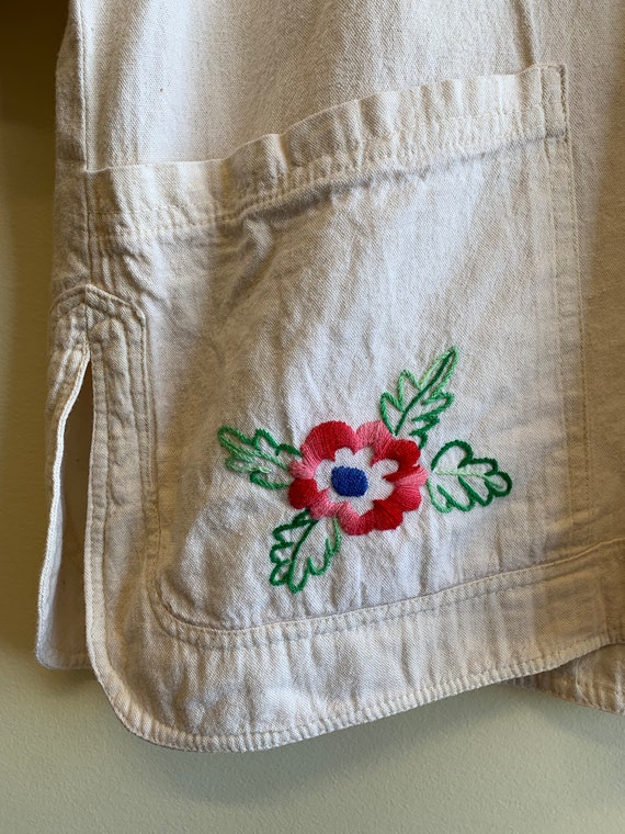 Vintage Embroidered Floral Peasant Top - image 5