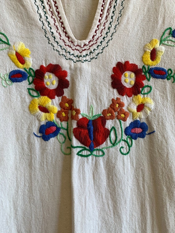 Vintage Embroidered Floral Peasant Top - image 4