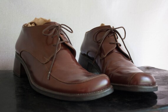 60s Brown Leather Lace Up Oxford Shoe