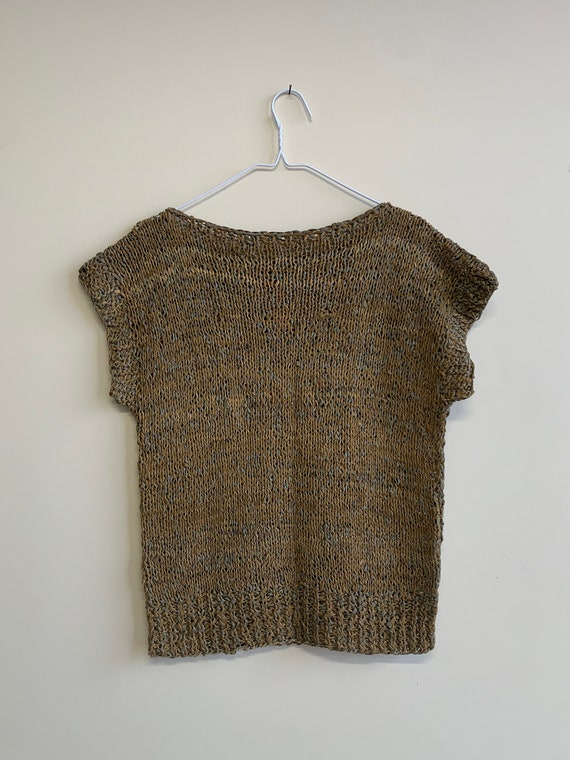 Vintage Hand Knit Leather Sweater - image 4