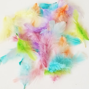 100 Mix Soft Colors Coloured Feathers, DIY Crafts, Wedding Decoration, Cake Topping, Balloons Decors, Party Home Decor, Earring feather