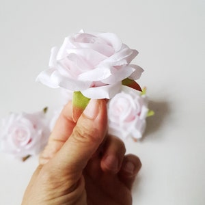 Mini Roses, 5 Soft Pink Roses, Beautiful Silk Rose Flowers Artificial ...