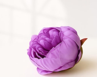 Purple Peony Blossom - Silk Peony Bloom, Artificial Realistic Fake Peony for Home Decor, Wedding Bouquet or Floral Arrangements Centerpieces