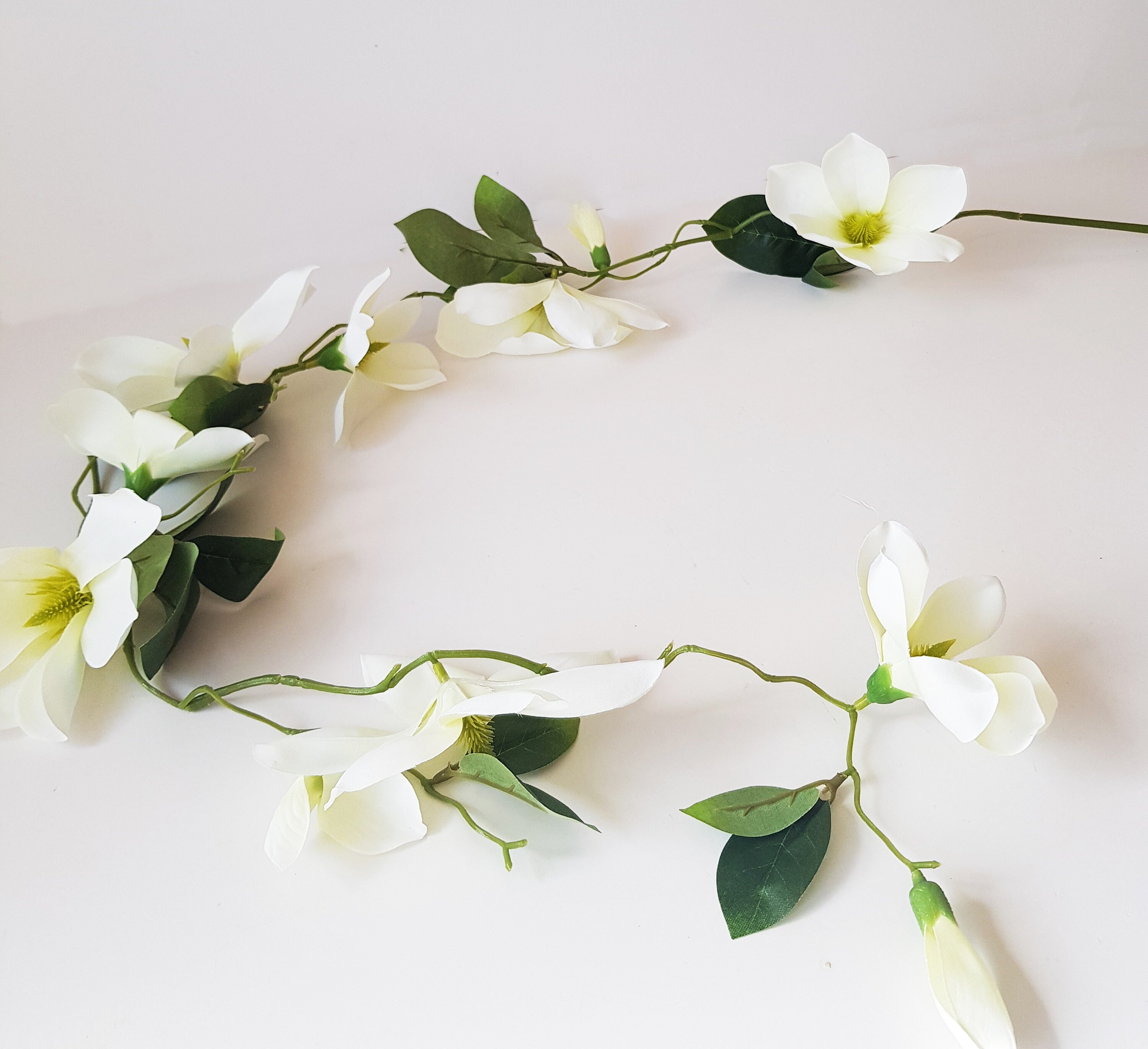 5 Ft Silk Magnolia Flowers Garland Artificial Flowers Etsy