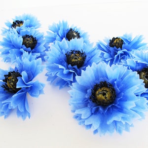 7 Cornflowers Soft Blue Bluebottle Silk Mini Flowers Artificial Silk Flowers Bouquets blue blossoms Simulation Flower Home Party Decor