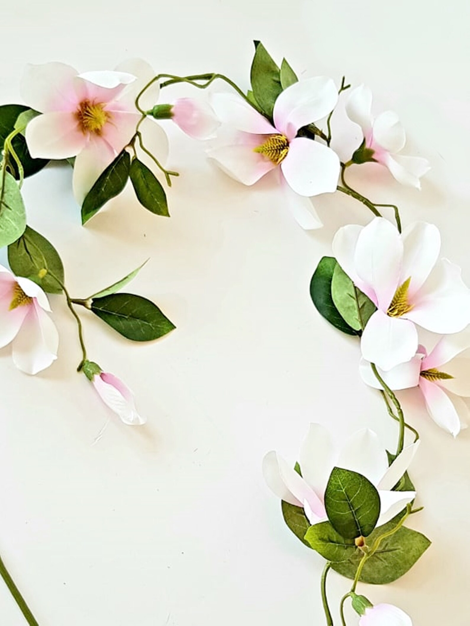 5 Ft Silk Magnolia Flowers Garland Artificial Flowers Etsy