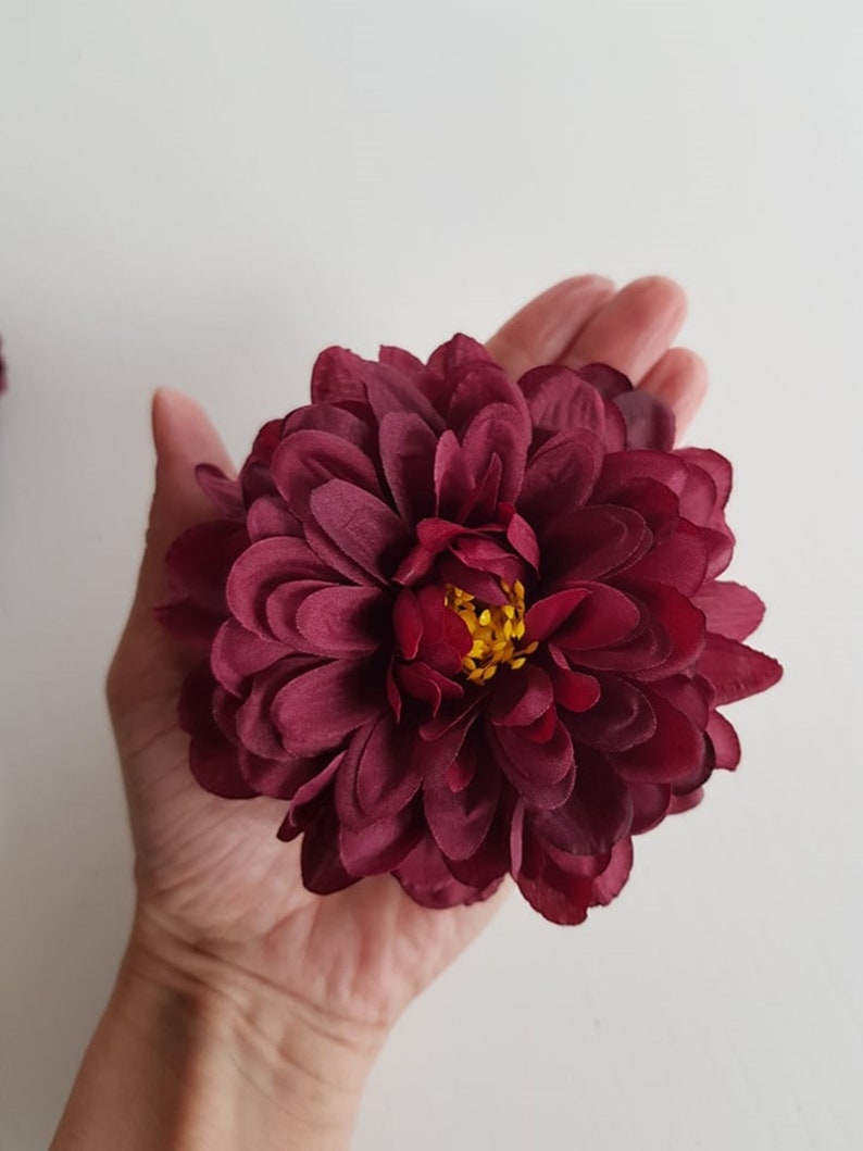 3 Silk Dahlias Flowers Artificial Chrysanthemums Flowers With Etsy