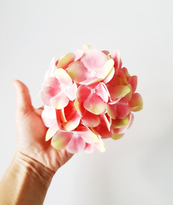 1 Latex Soft Pink Hortensie Blüte - Real Touch künstliche Blume, Faux Fake, Home Office DIY Hochzeit Brautsträuße Mittelstücke