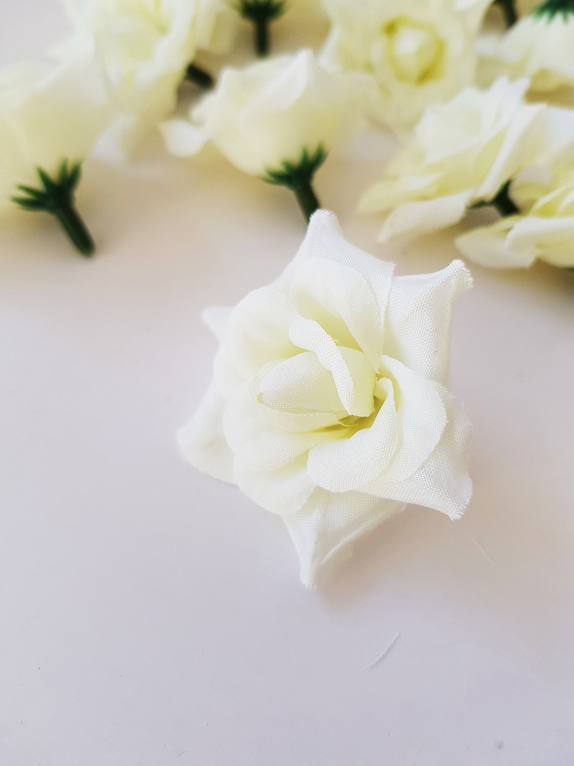 8 Mini Creamy White Roses Very Beautiful Silk Rose DIY Crafts Silk ...