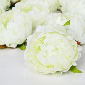 3 Mini Peonies Artificial Silk Flowers White Peony, Floral Hair Accessories Flower Supplies Faux Fake DIY Wedding Party, Cabbage, Summer